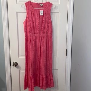 J.CREW Factory Eyelet-embroid. tiered midi dress